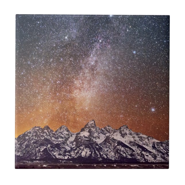 Milky Way over Grand Teton Tile (Front)