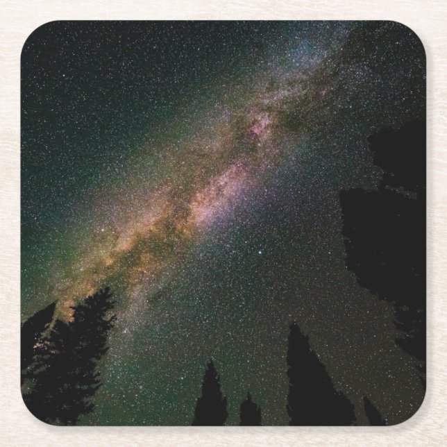 Milky Way Over Lizard Head Pass Square Paper Coaster (Front)