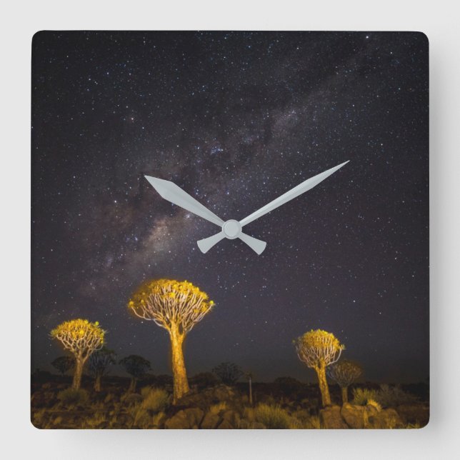Milky Way Quiver Tree | Keetmanshoop Namibia Square Wall Clock (Front)
