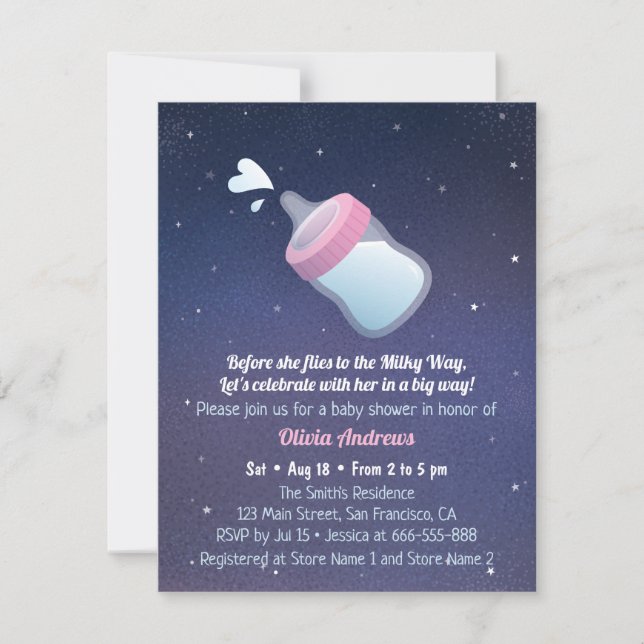 Milky Way Space Pun Humour Baby Shower Invitation (Front)
