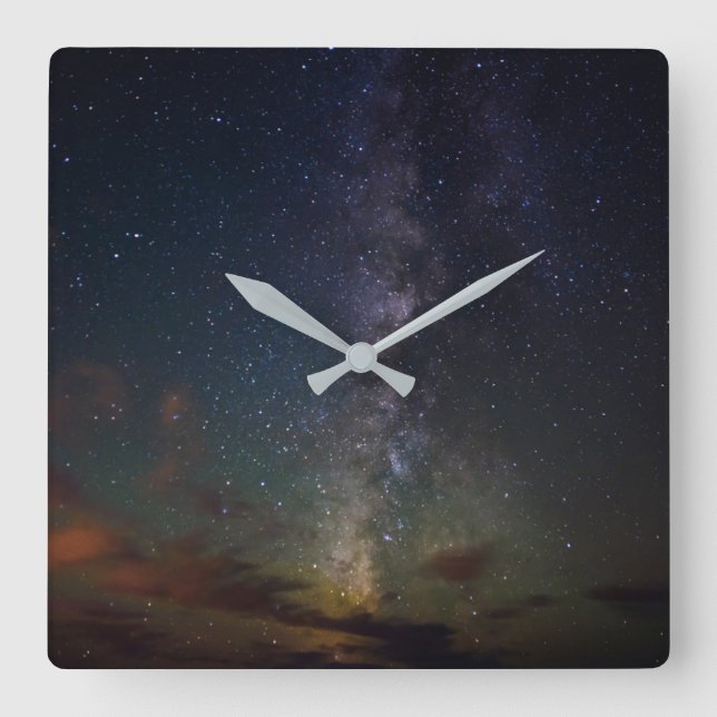Milky Way | Stars at Night Square Wall Clock (Front)