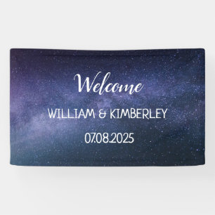 Milky Way Stars Sky Galaxy Elegant Wedding  Banner