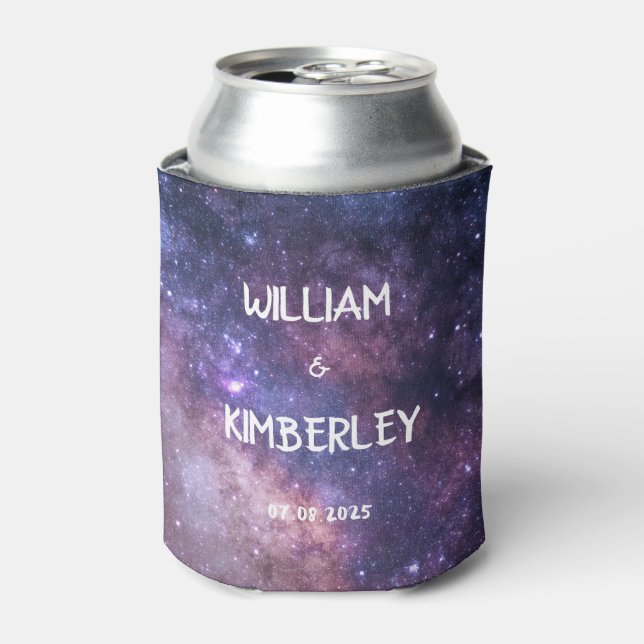 Milky Way Stars Sky Galaxy Elegant Wedding Can Cooler (Can Front)