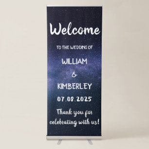 Milky Way Stars Sky Galaxy Elegant Wedding  Retrac Retractable Banner