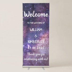Milky Way Stars Sky Galaxy Elegant Wedding  Retractable Banner