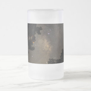 Milky Way Trees Frosted Glass Beer Mug