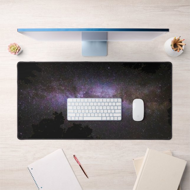Milky way with trees silhouette desk mat (Office 1)