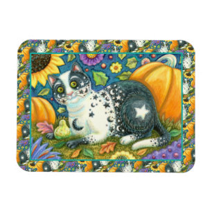 MILKYWAY, A MYSTICAL HALLOWEEN CAT, MOON & STARS MAGNET