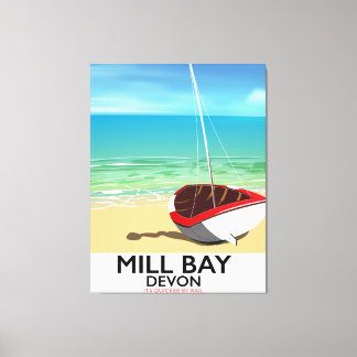 Mill Bay Devon Rail poster Canvas Print