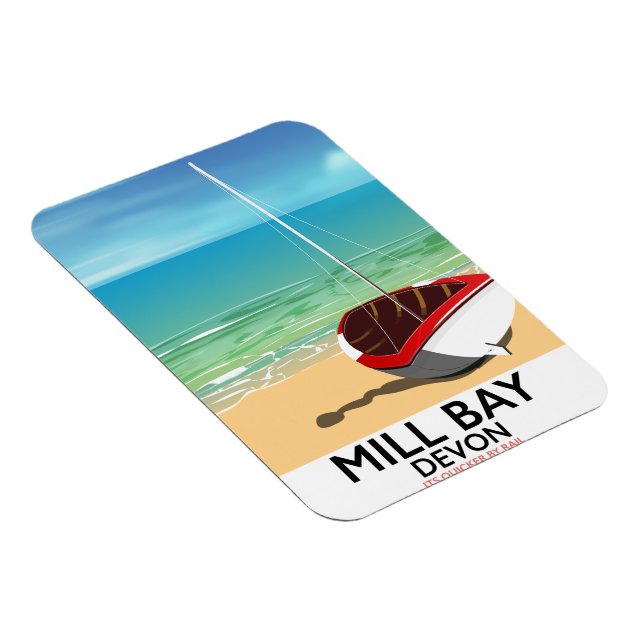 Mill Bay Devon Rail poster Magnet (Right Side)
