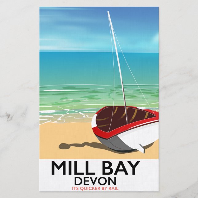 Mill Bay Devon Rail poster Stationery (Front)