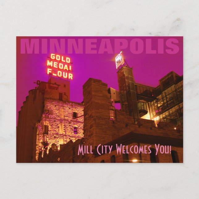 Mill City at Night Postcard (Front)