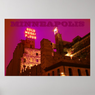 Mill City at Night Poster