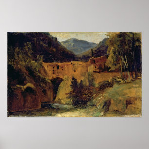 Mill in the valley near Amalfi, 1829 Poster