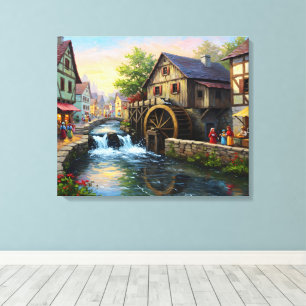 Mill In The Village Canvas Print