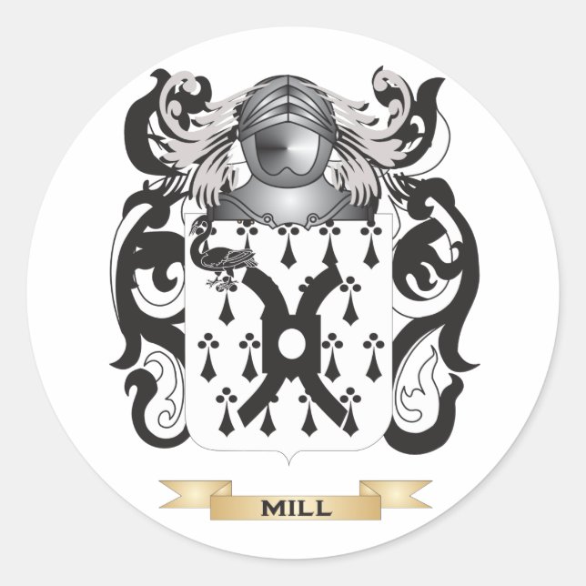 Mill-(Ireland) Coat of Arms (Family Crest) Classic Round Sticker (Front)