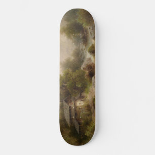 Mill on a Mountain Stream (by Albert Rieger) Skateboard