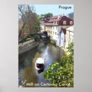 Mill on Certovka Canal, Prague. Poster