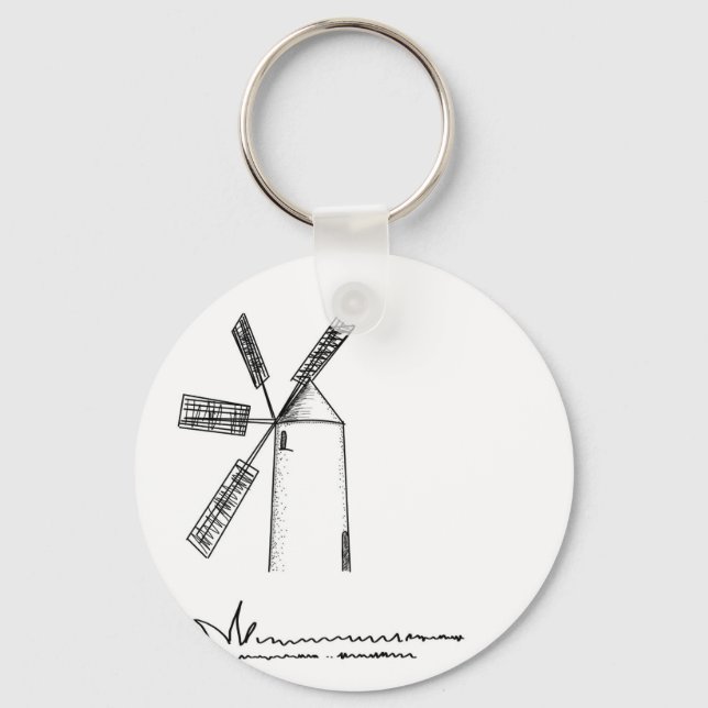 mill on white background key ring (Front)