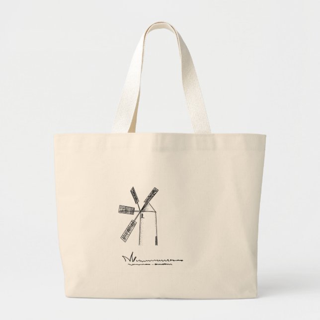 mill on white background large tote bag (Front)