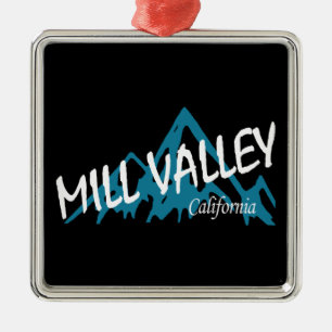 Mill Valley California Mountains Metal Tree Decoration