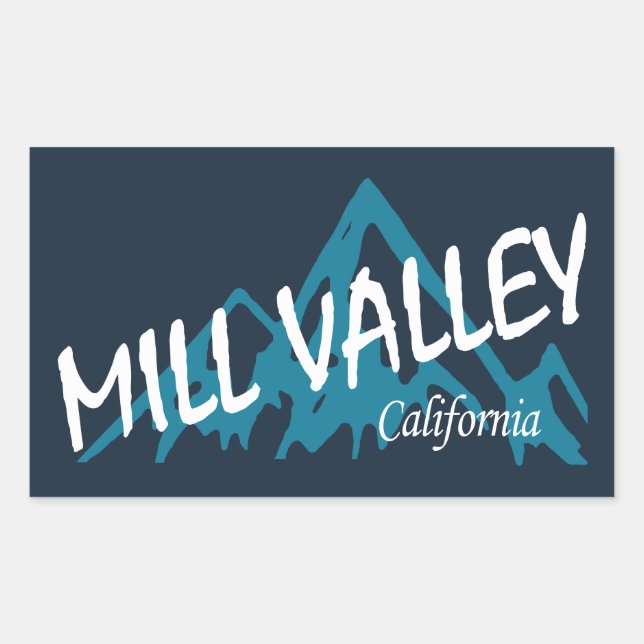 Mill Valley California Mountains Rectangular Sticker (Front)
