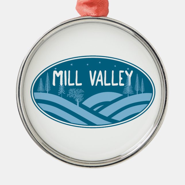 Mill Valley California Outdoors Metal Tree Decoration (Front)
