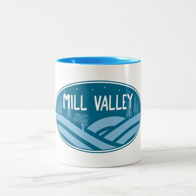Mill Valley California Outdoors Two-Tone Coffee Mug (Center)