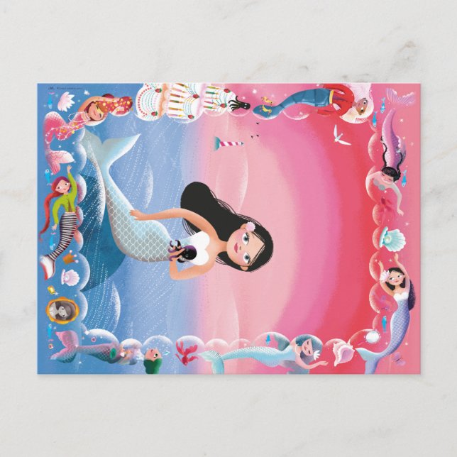 Milla the Mermaid illustration Postcard (Front)