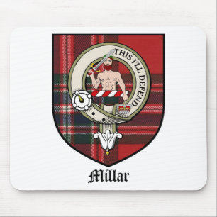 Millar Clan Crest Badge Tartan Mouse Mat
