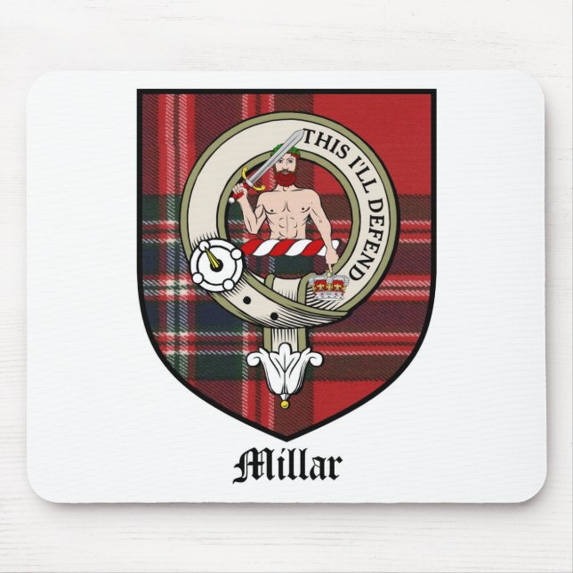 Millar Clan Crest Badge Tartan Mouse Mat (Front)