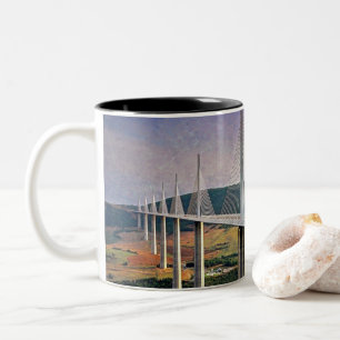 Millau Viaduct, France Two-Tone Coffee Mug