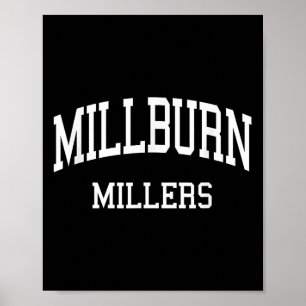 Millburn High School Hs Millburn Nj Retro Srts  Poster