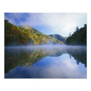 Millcreek Lake and autumn colours at sunrise, Photo Print