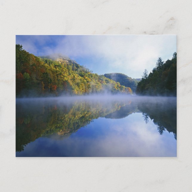 Millcreek Lake and autumn colours at sunrise, Postcard (Front)