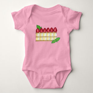 Mille Feuille French Food Puff Pastry Raspberries Baby Bodysuit
