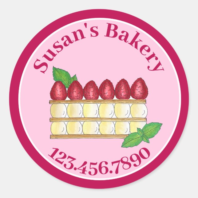 Mille Feuille French Pastry Chef Bakery Patisserie Classic Round Sticker (Front)