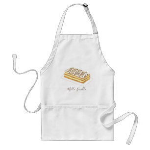 Mille-feuille pastry watercolor standard apron