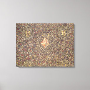 Mille fleurs with the coat of arms of canvas print
