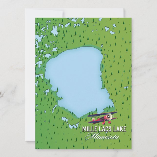 mille lacs lake Minnesota travel map. (Front)