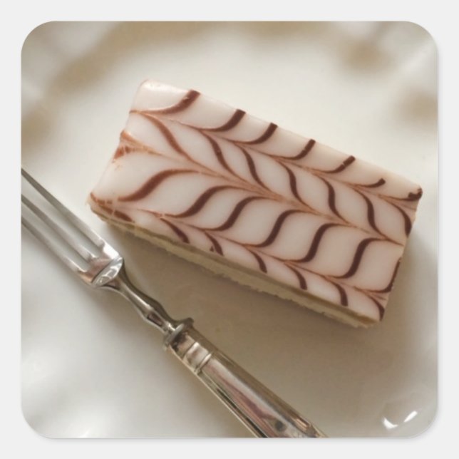 Millefeuille Cream Slice Pastry Postcard Square Sticker (Front)