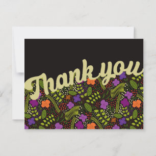 Millefleur Stylised Flowers Bold Tones Thank You Postcard
