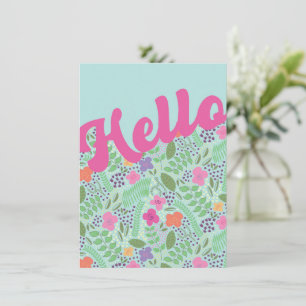 Millefleur Stylised Flowers Hello Thinking of You Card
