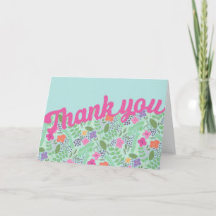 Millefleur Stylised Flowers Pastels Thank You Card