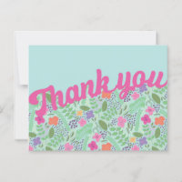 Millefleur Stylised Flowers Pastels Thank You
