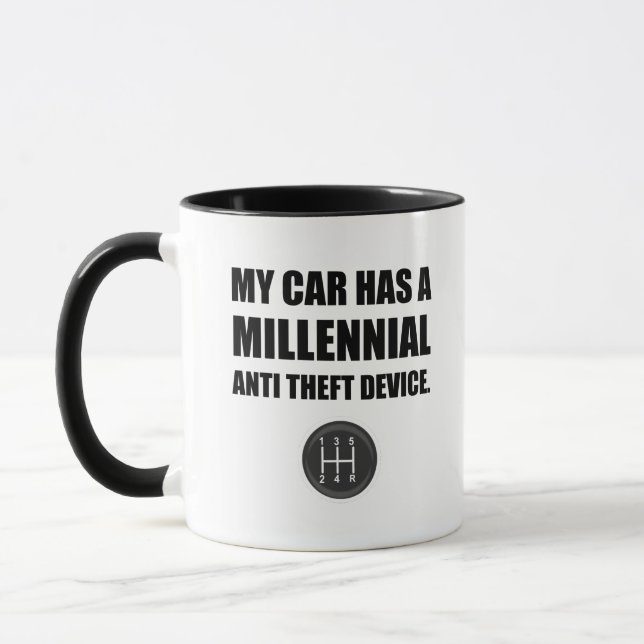 Millennial Anti Theft Car Stick Shift Funny Mug (Left)