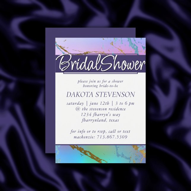 Millennial Marble | Playful Ombre Bridal Shower Invitation (Creator Uploaded)