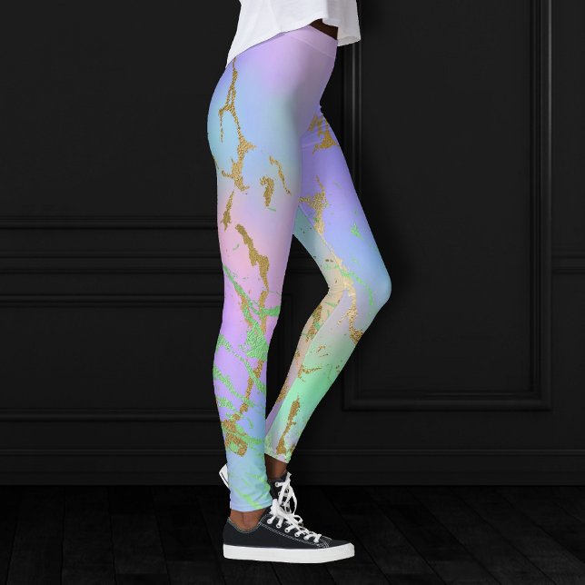 Millennial Marble | Playful Rainbow Pastel Ombre Leggings (Creator Uploaded)