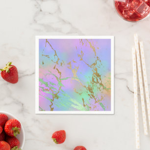 Millennial Marble   Playful Rainbow Pastel Ombre Napkin
