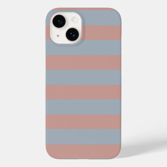 Millennial Pink And Ice Blue Colour Block Stripes  Case-Mate iPhone Case (Back)